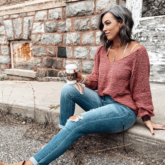 Pink Lily Sweaters - Pink Lily Living My Best Style Popcorn Sweater